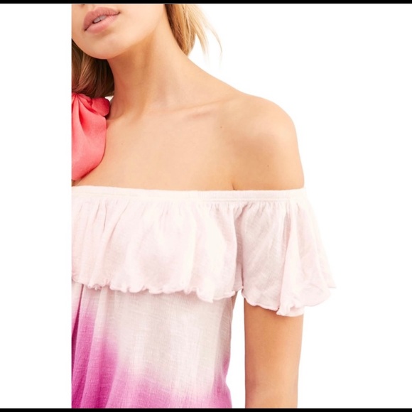 Free People Begonia Combo Pink Ombre Top xs - Picture 2 of 6